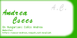 andrea csecs business card