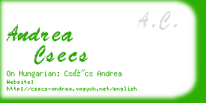 andrea csecs business card